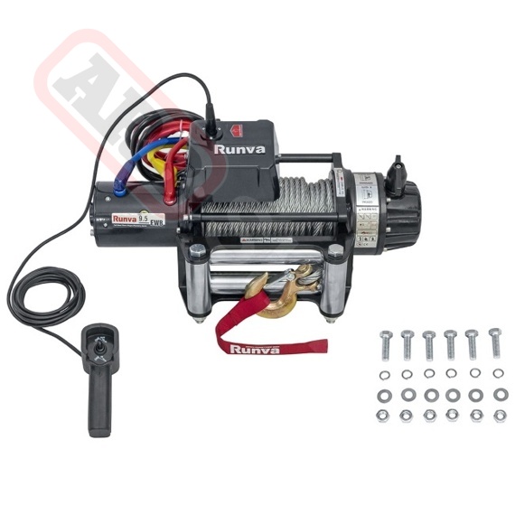 Лебедка электрическая влагозащищенная Runva со стальным тросом 9500 lbs / 4309 кг 12В
